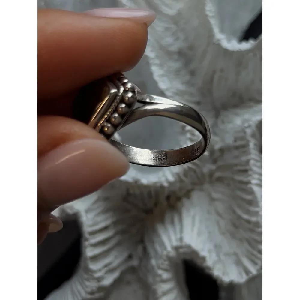Vintage 925 Sterling Silver Tigers Eye Gemstone Ring Size 9
